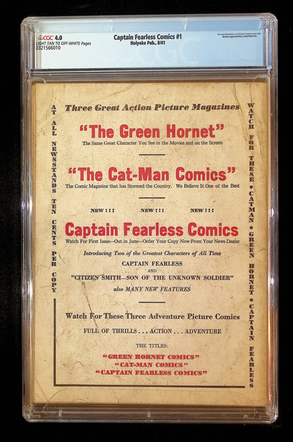 Captain Fearless 1941 #1 4.0