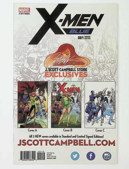 X-Men: Blue 2017 #1 9.4/9.6 Signed by J Scott Campbell